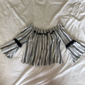 cropped off the shoulder top